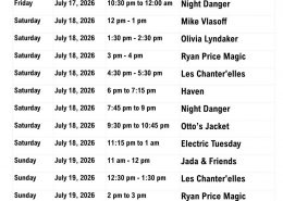 Main Stage SChedule
